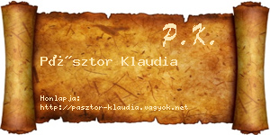 Pásztor Klaudia névjegykártya